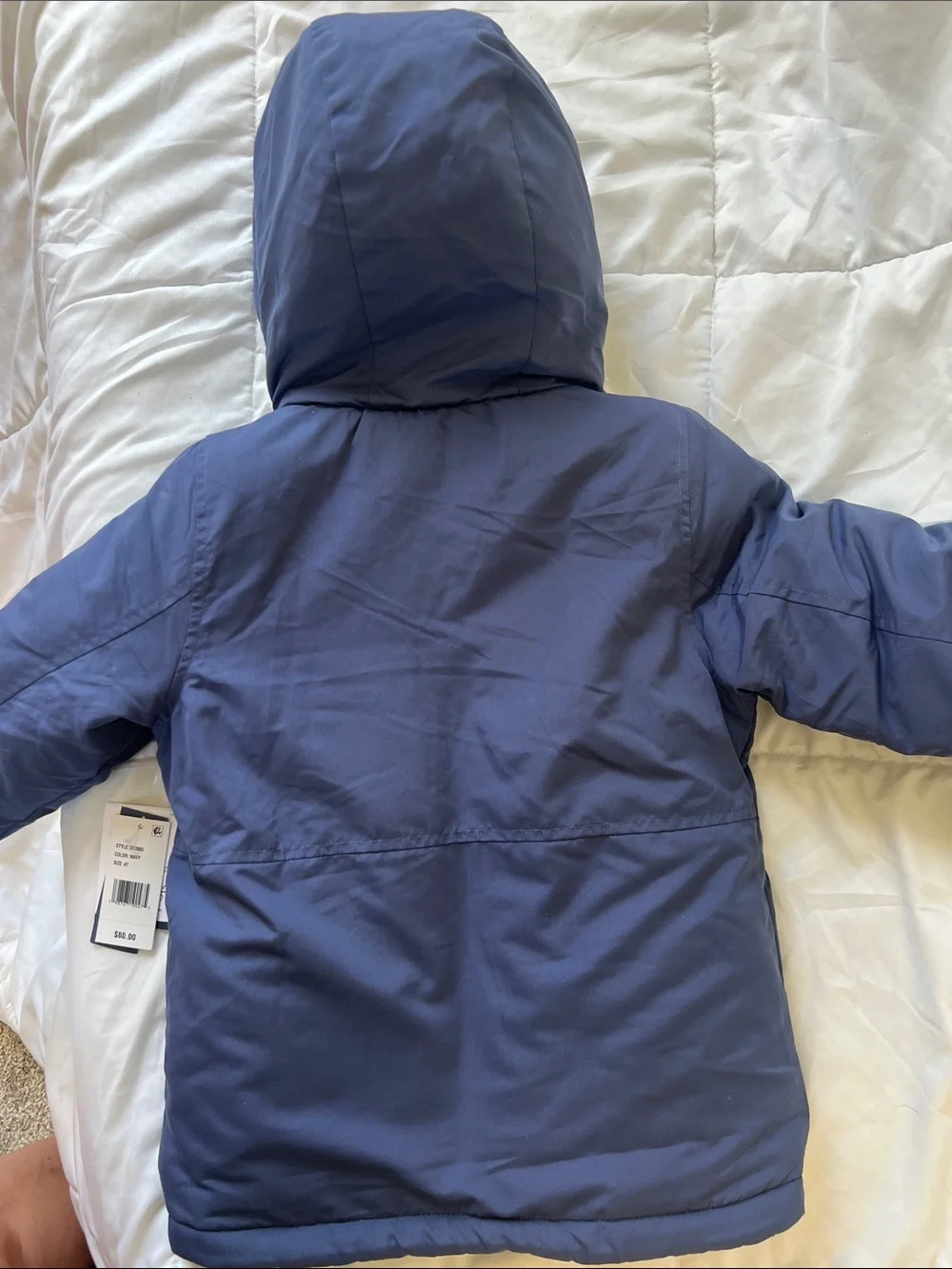 OshKosh B'gosh Blue Hooded Puffer Jacket with Sherpa Lining 4T